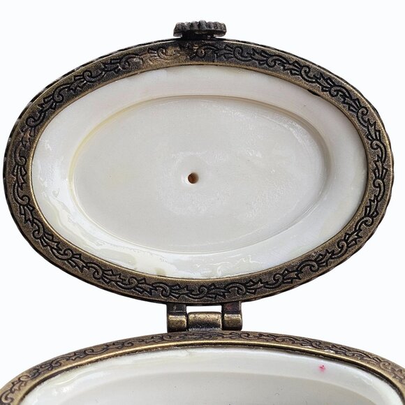 Vtg American Short Hair Orange Cat Porcelain Hinged Trinket Box  2.75" x 2.25" - Picture 13 of 13